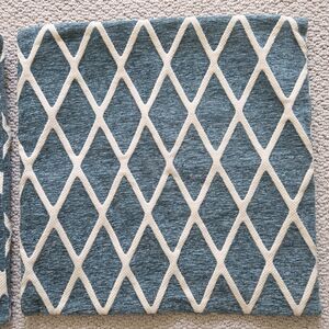 Blue and White Geometric Throw Pillow Cases